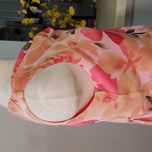 DAVID WARREN petite NewYour. Women's 100% silk blouse. 10, pinks and peach - Picture 4 of 11